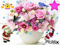 tasse de fleurs - GIF animado grátis