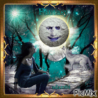 fantaisie Lune et étoiles - GIF animado gratis