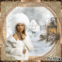 Belle en hiver GIF animado