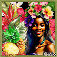 Femme tropicale - Free animated GIF