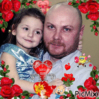 Отец и дочь. animovaný GIF