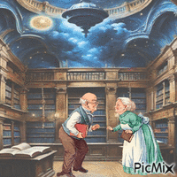 Reunion at the Library - Free animated GIF