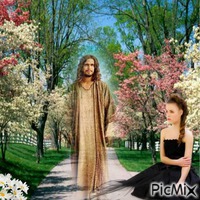 jesus  and woman animerad GIF