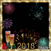 Happy New Year 2018 #4 - Gratis animeret GIF