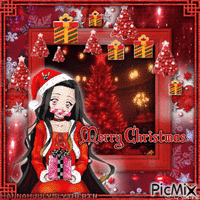 {{{Nezuko - Merry Christmas}}} - Gratis animerad GIF