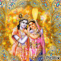 Radha Krishna Love animerad GIF