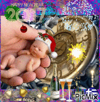 HAPPY NEW YEAR 2017 original backgrounds, painting,digital art by tonydanis GREECE HELLAS fantasy fantasia 3d animation imagination gif peace love - 無料のアニメーション GIF