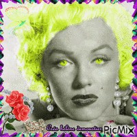 HD  femme Marilyn multicolore Gif Animado