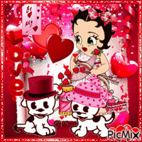 Happy Valentine's day from Betty Boop - GIF animé gratuit