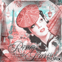 Paris woman vintage - GIF animé gratuit