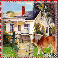 Petite fille et son poney 🌿💕 animált GIF