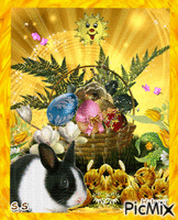 Rabbit and hares. Animiertes GIF