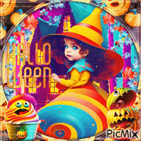 Halloween girl children - GIF animé gratuit