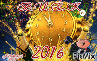Happy New Year 2016 animuotas GIF