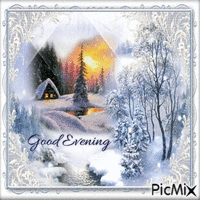 Good evening winter GIF animé