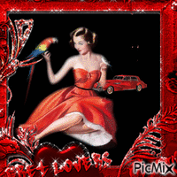 Lady Rouge et noire - GIF animado grátis