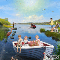 water sunny day 动画 GIF