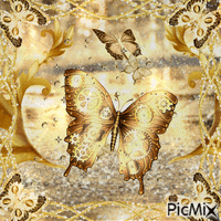 Mariposa dorada GIF animé