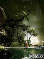 orage sous les tropiques - GIF animate gratis