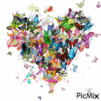 Butterfly Heart - Безплатен анимиран GIF