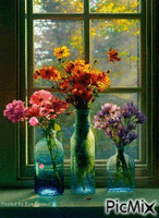 Vase in the window - Бесплатный анимированный гифка