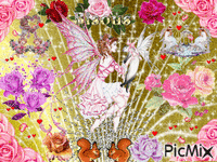 Anges , Fée et Roses  bisous Ma création Sylvie - Ingyenes animált GIF