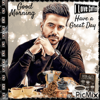 Good Morning. Have a Great Day. I Love Coffee. Man - 免费动画 GIF