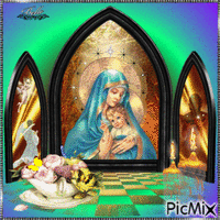 La Vierge et l'enfant 02 - Gratis geanimeerde GIF