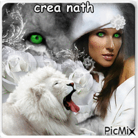 CREA NATH  LION ET FEMME geanimeerde GIF