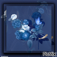 Blaue Blumen - GIF animé gratuit