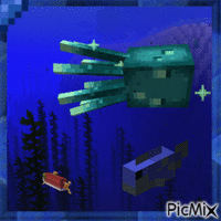 Minecraft en bleu - GIF animé gratuit
