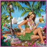 Aloha Hawaii - Vintage. - фрее пнг