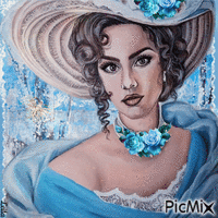 Woman in blue 1 - Δωρεάν κινούμενο GIF
