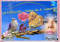 LE PAPILLON / Poème de A. LAMARTINE. animirani GIF