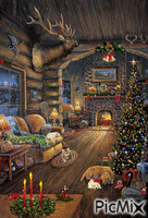 Christmas Cabin geanimeerde GIF