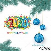 2020-happy New Year animirani GIF