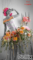 vestido flores - Бесплатный анимированный гифка