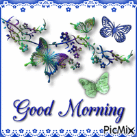 Good morning, butterflies geanimeerde GIF
