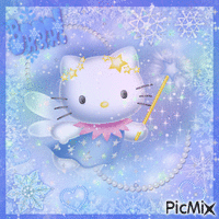 snowy hello kitty - GIF animé gratuit