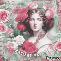 Vintage woman rose - 免费动画 GIF