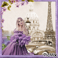 Chica con lilas en París
