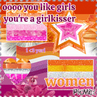 lesbian flag collage GIF animé