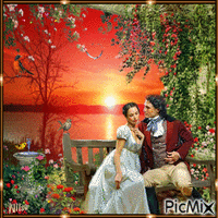 The couple at sunset - GIF animate gratis