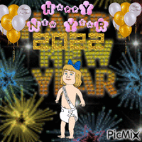 New Year baby - GIF animé gratuit