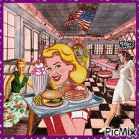 Diner américain. - Animovaný GIF zadarmo