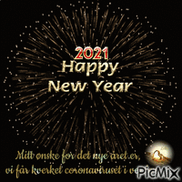 Happy New Year 2021. My wish, we get rid of the coronavirus. animēts GIF