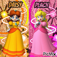 Daisy and Peach Animated GIF
