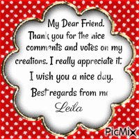 My Dear Friend. Thank you.............