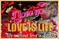 Love is life - GIF animado grátis
