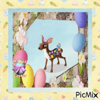 Easter Deer - Free animated GIF